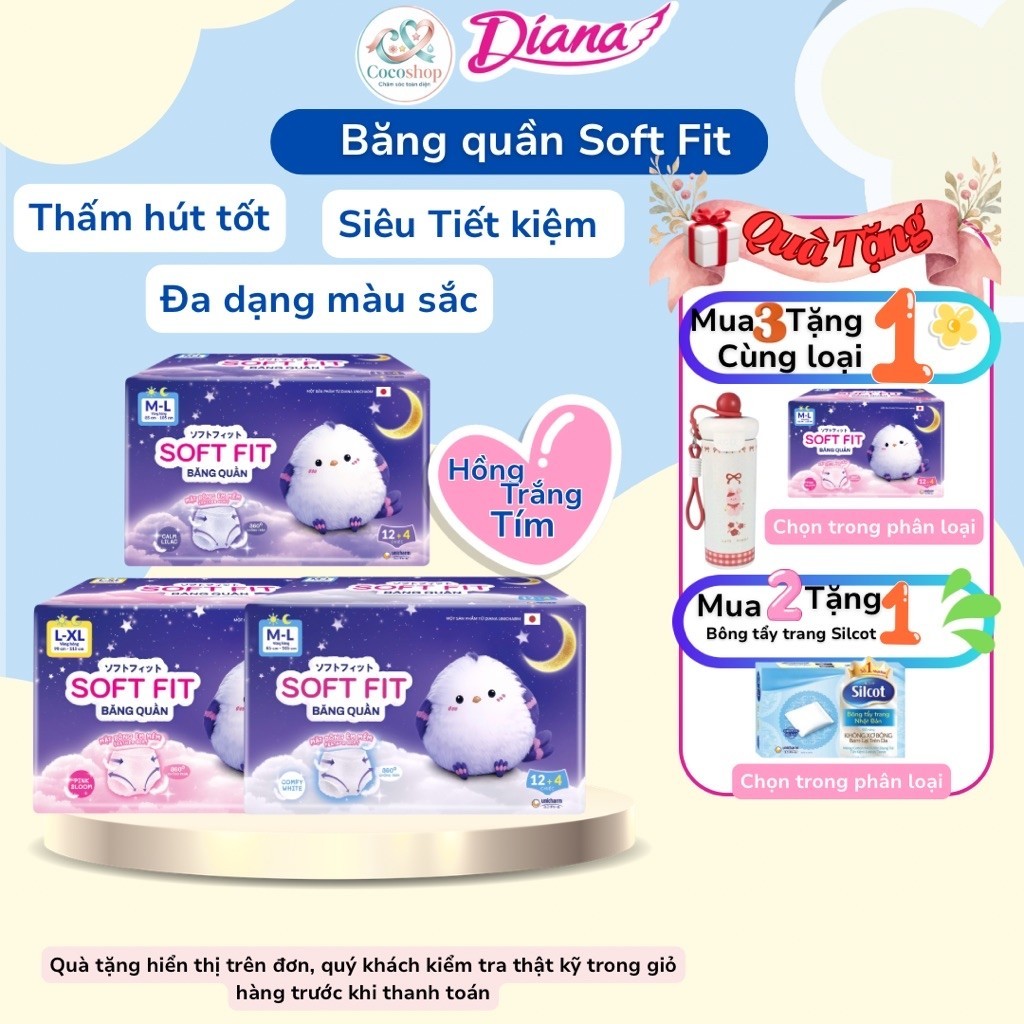 Băng Quần Diana Soft Fit 12 +4 Miếng- Băng Vệ Sinh Quần 360* Chống Tràn Không…