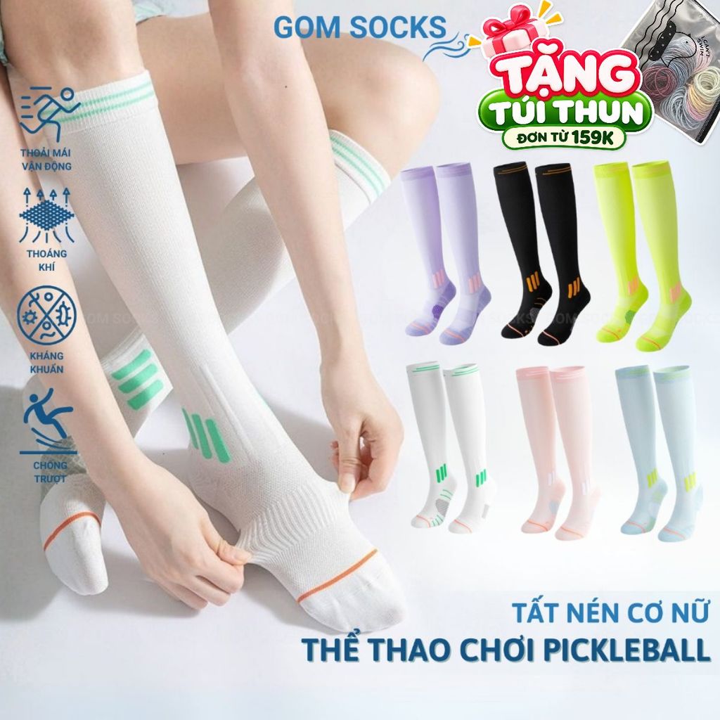 Tất nén cơ chơi Pickleball GOM SOCKS, vớ thể thao nén bắp chân hỗ trợ vận động…