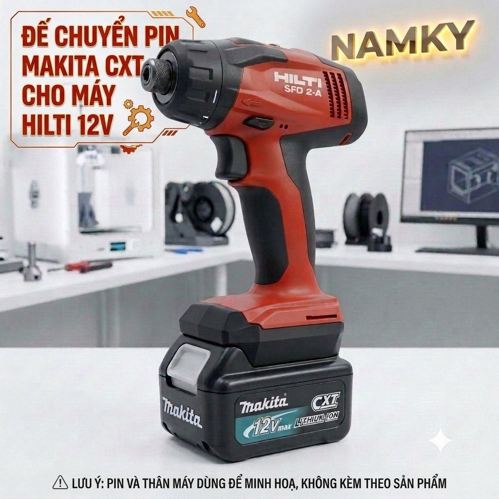 Bộ chuyển đổi pin Makita CXT 12V MAX cho thân máy 10.8V Hilti (Đế chuyển pin)