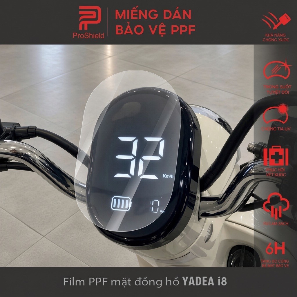 [Yadea i8] Miếng Dán PPF Bảo Vệ Mặt Đồng hồ Xe, chống trầy xước màn hình. Bảo vệ mặt đồng hồ. Proshield
