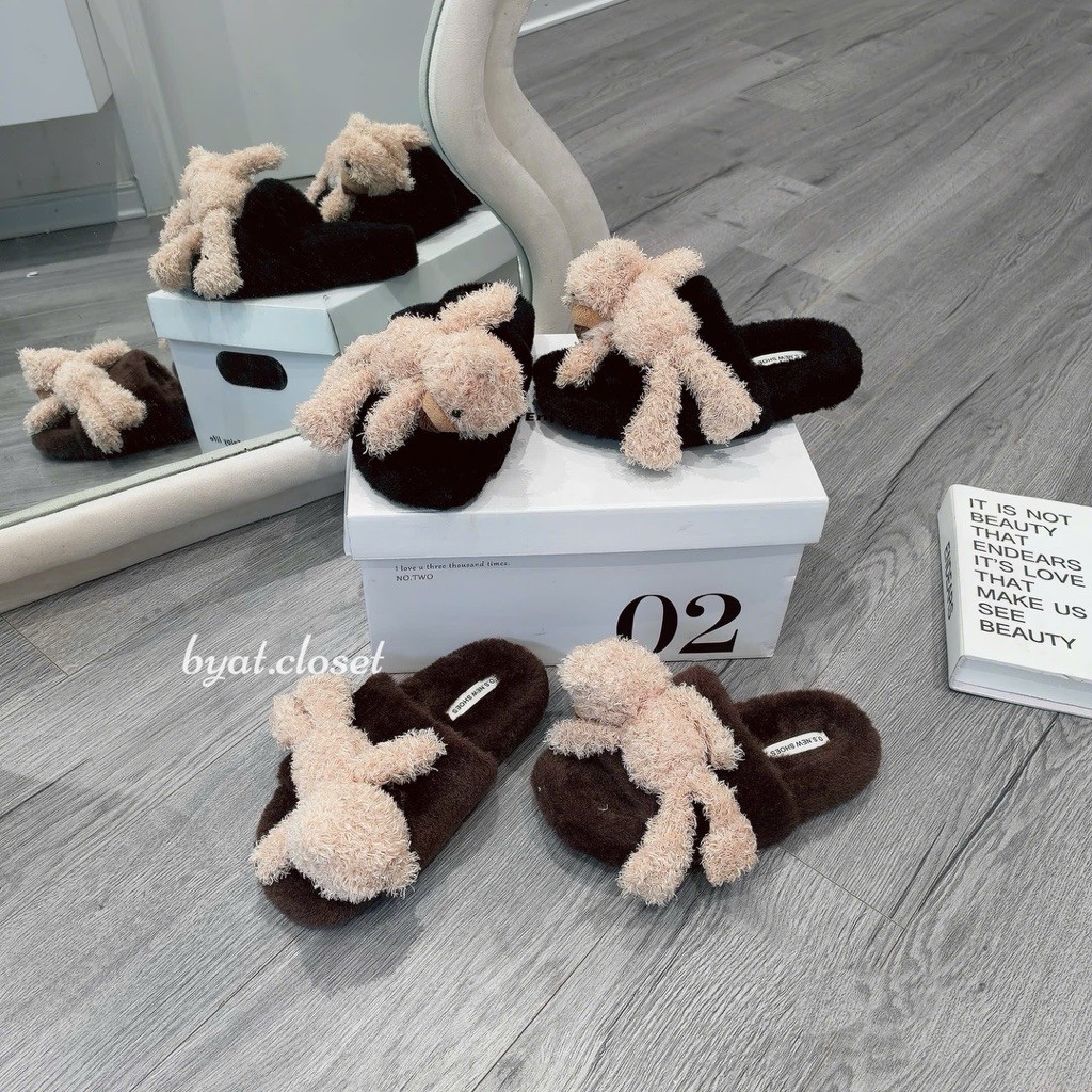 𝐁𝐘𝐀𝐓.𝐂𝐋𝐎𝐒𝐄𝐓 𝟐 | dép lê lông gấu ảnh thật 100% QC