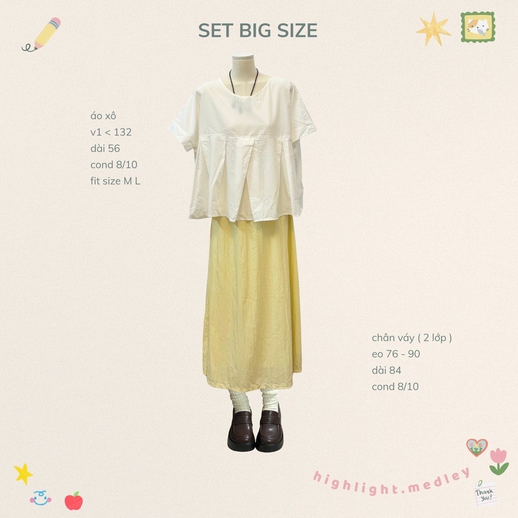 Set 2hand bigsize mori girl vintage fairycore