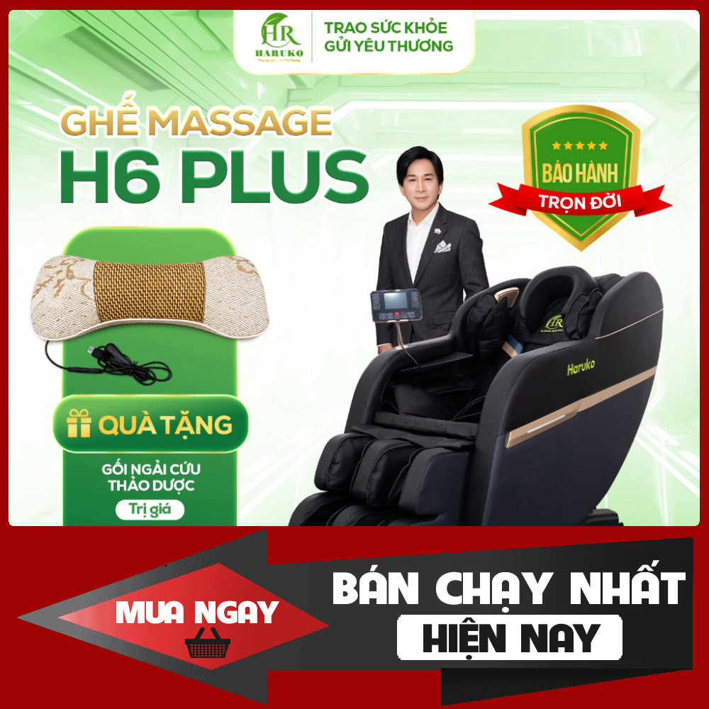 siêu sale✔️ Ghế massage toàn thân HR Haruko H6 Plus, máy massage con lăn 3D, lắp đặt tại nhà ✔️hàng 