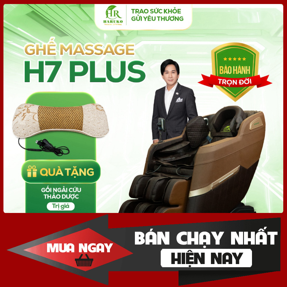 siêu sale✔️ Ghế massage toàn thân HR Haruko H7 Plus, máy massage con lăn 3D, lắp đặt tại nhà bảo trì