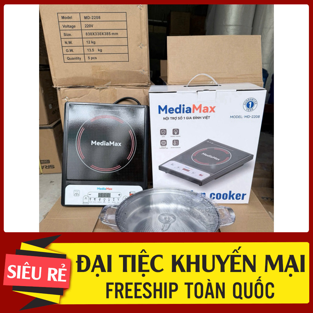 [lB SHOP]  ✔️ [Tặng Nồi Inox] Bếp Từ Ceramic Media Max Mặt Gốm, 7 Chức Năng , Công Suất 1500w  Bếp T