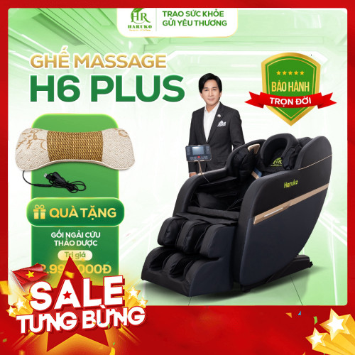 [ib shop]✅ Ghế massage toàn thân HR Haruko H6 Plus, máy massage con lăn 3D, lắp đặt tại nhà ✔️hàng m