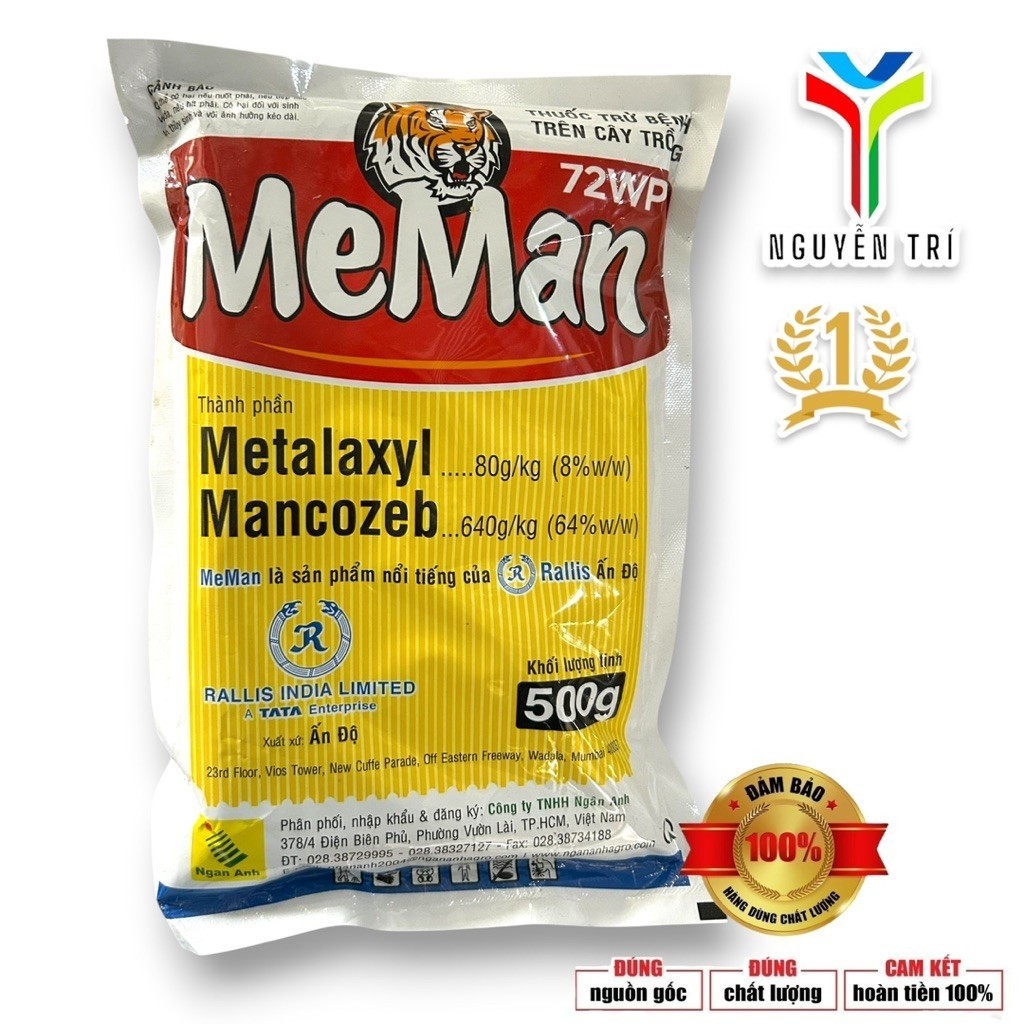 MeMan 72WP (Gói 500g) Rallis Ấn Độ - Metalaxyl & Mancozeb Đặc Trị Nấm