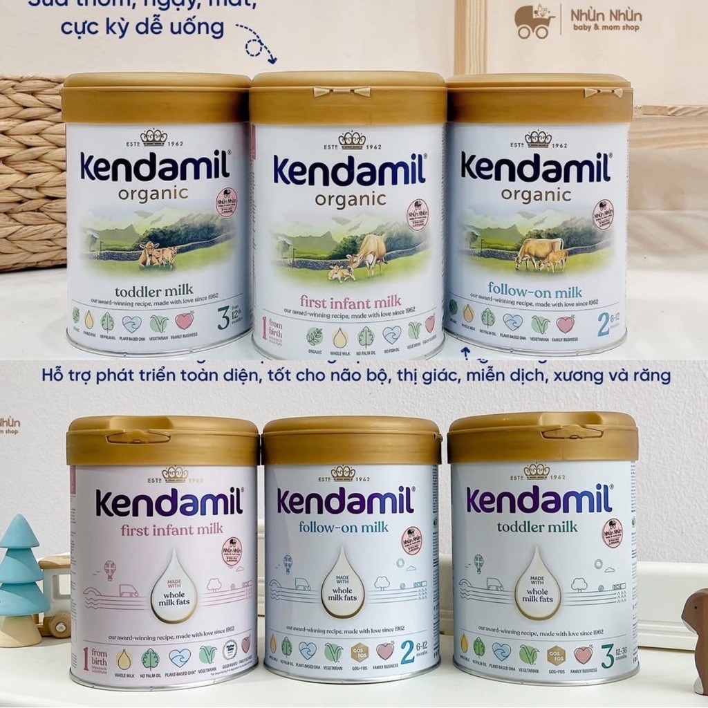(Nhùn nhùn)Sữa Công Thức Hữu Cơ Kendamil Organic/ Classic chứa HMOs nhập khẩu Anh Quốc đủ số (kèm quà)