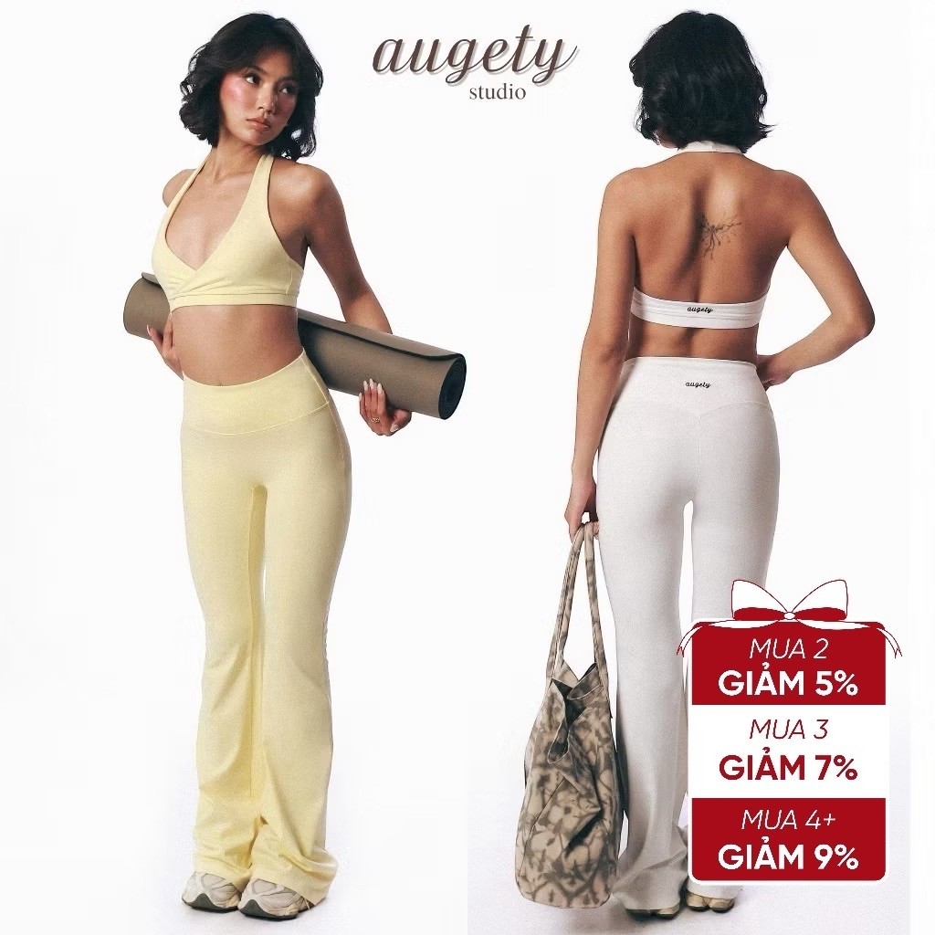 Quần Legging Ống Loe Cạp Cao Nâng Mông Chiết Eo Augety Studio, AERÉ Basic Flared Leggings