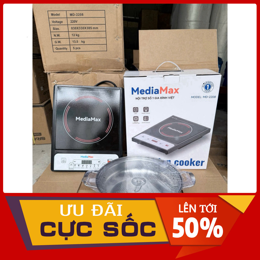 ✔️✔️ lB đặt nhanh📩 ✔️ [Tặng Nồi Inox] Bếp Từ Ceramic Media Max Mặt Gốm, 7 Chức Năng , Công Suất 1500