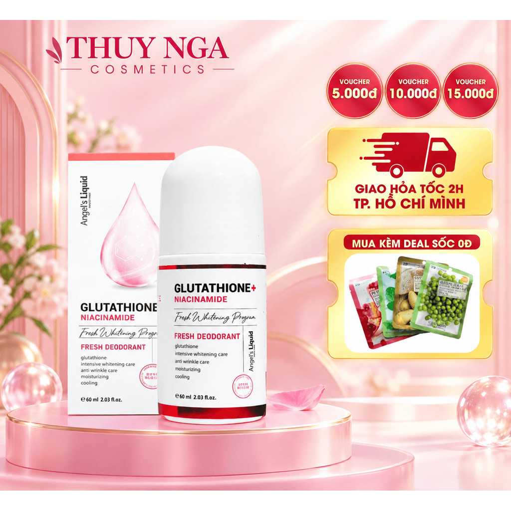 [XẢ KHO] Lăn Nách Angel’s Liquid Glutathione Khử Mùi Hương Thơm Dễ Chịu Chính Hãng