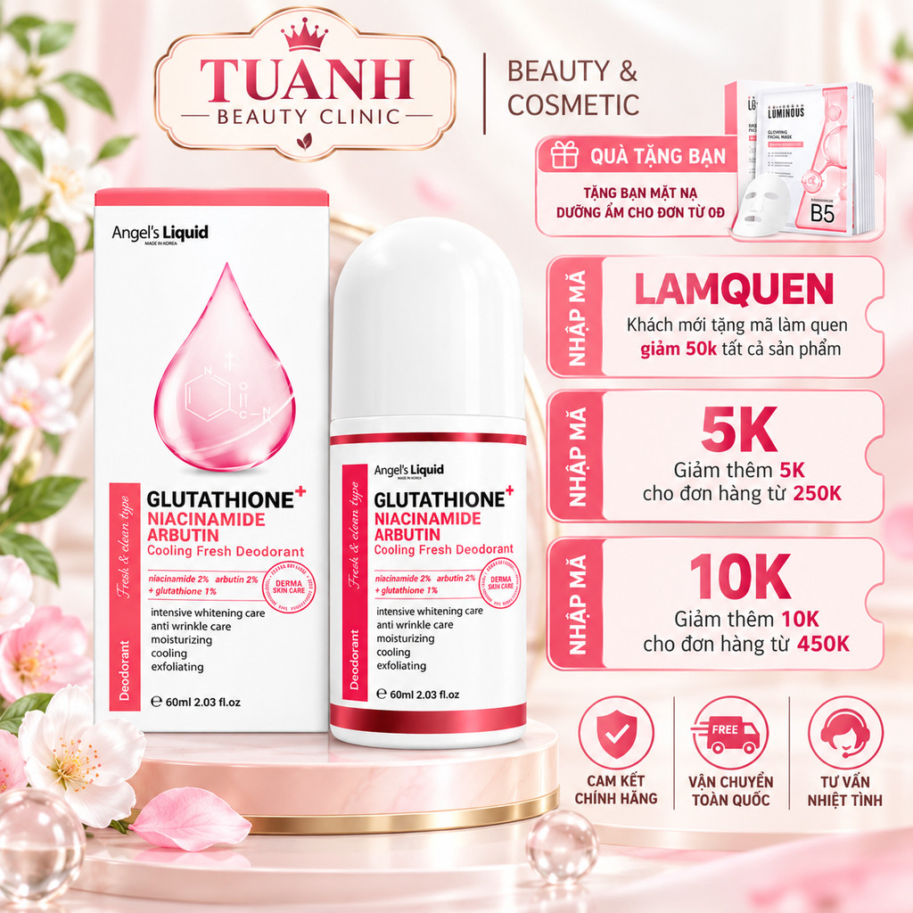 [XẢ KHO] Lăn Khử Mùi Angel’s Liquid Glutathione Dành Cho Vùng Nách Chính Hãng