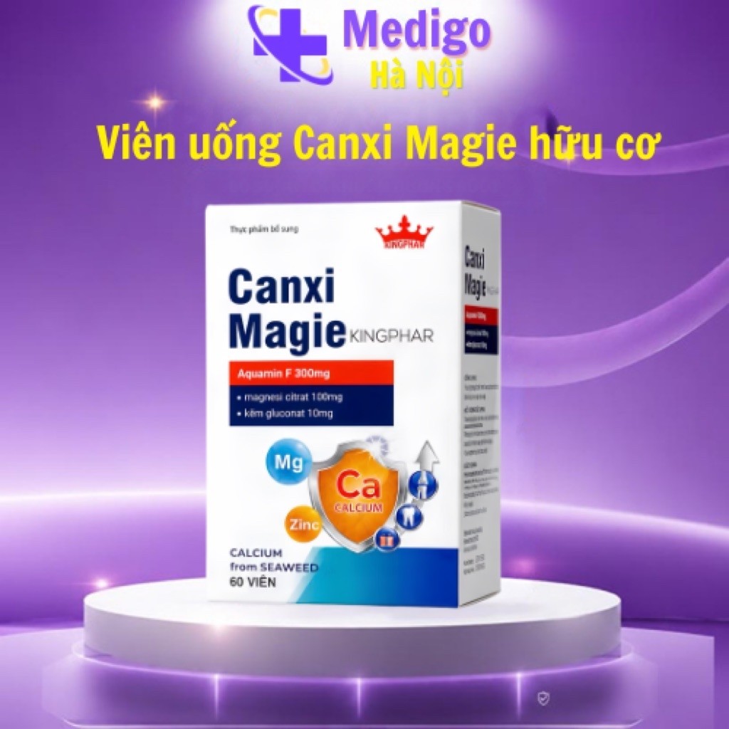 Viên Uống Canxi Magie Kingphar 60 Viên  – Bổ Sung Canxi, Magie Và Kẽm Cho Cơ Thể-Thuhapharmacy