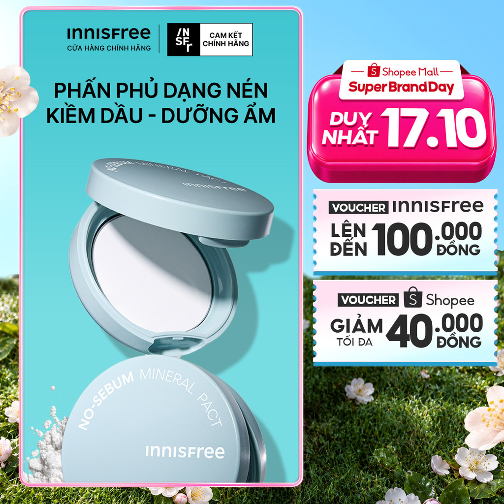 Phấn phủ kiềm dầu dạng nén innisfree No Sebum Mineral Pact 8.5g