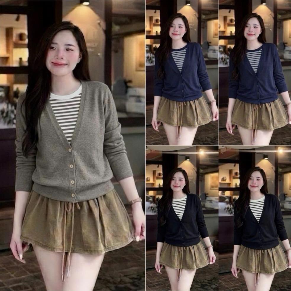 Áo tăm thỏ phối kẻ. Áo thun tay dài phối kẻ chất thun mềm mát size 40-60kg UT