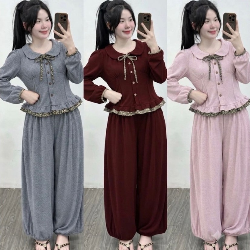 Set Bộ Nữ , Set Bộ Tăm Lông Thỏ Phong Cách Cho Nữ Mã 1992