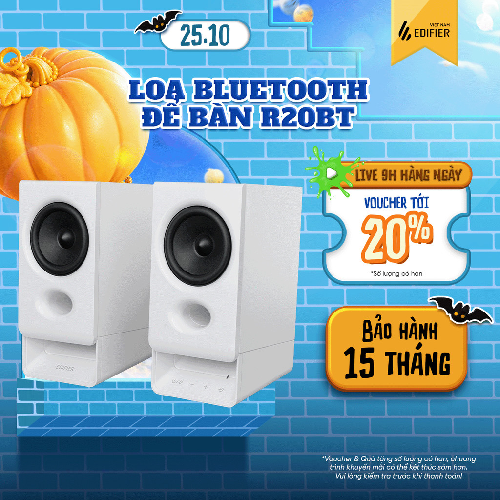 Loa Bluetooth Để Bàn EDIFIER R20BT | Blutooth V6.0 | Công Suất 5W RMS | Bảo Hành 15 Tháng