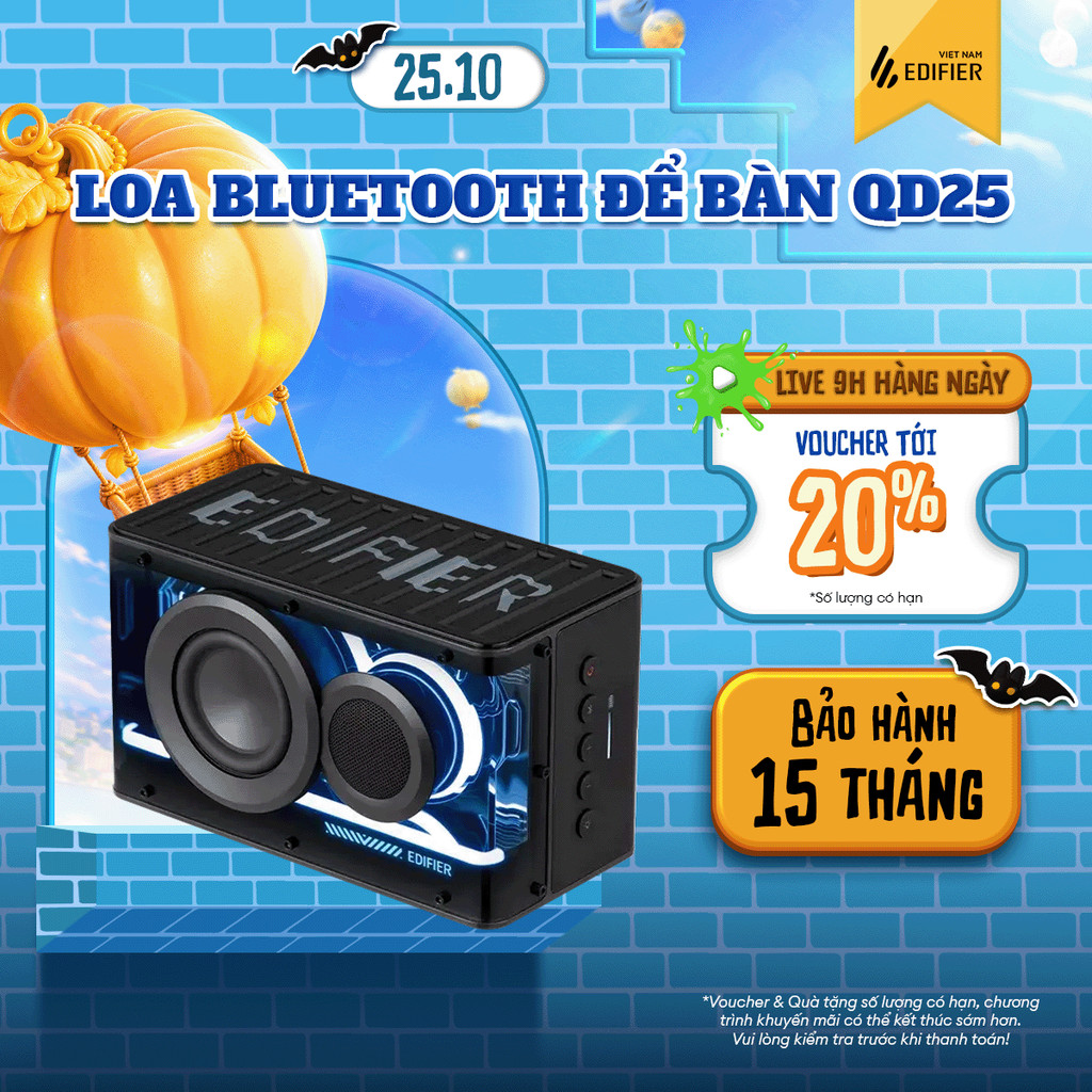 Loa Bluetooth Để Bàn EDIFIER QD35 | Công Suất 40W | Bluetooth 5.3 | Hi-Res Audio | Công Nghệ Sạc GaN | Bảo Hành 15 Tháng