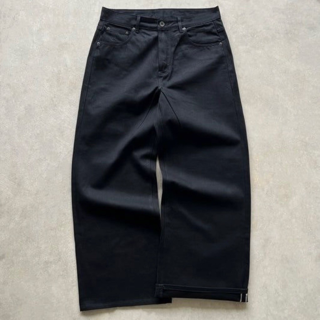 Quần Jeans Nam Ống Rộng Wide Leg Màu Đen Raw Denim 13oz THEBROTHERS