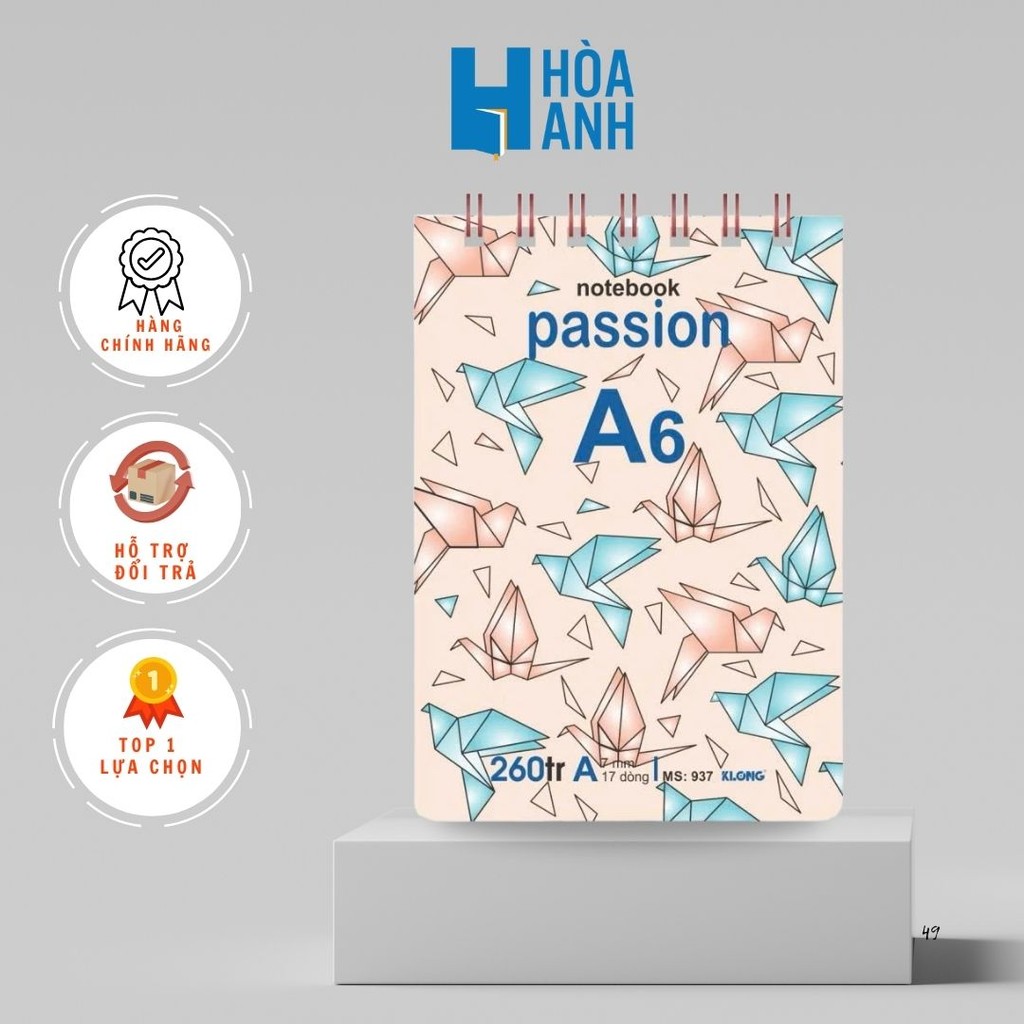 Sổ lò xo kép ngang A6 - 260 trang KLONG 937