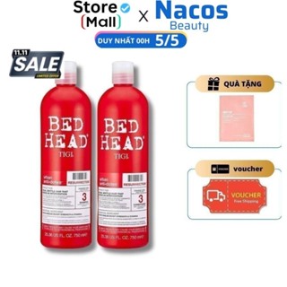 Dầu Gội Xả Tigi Đỏ Bed Head Phục Hồi Cấp Độ 3 - 750ml Cặp Dầu Gội Đầu Xả Phục Hồi Tóc Hư Tổn Nacos
