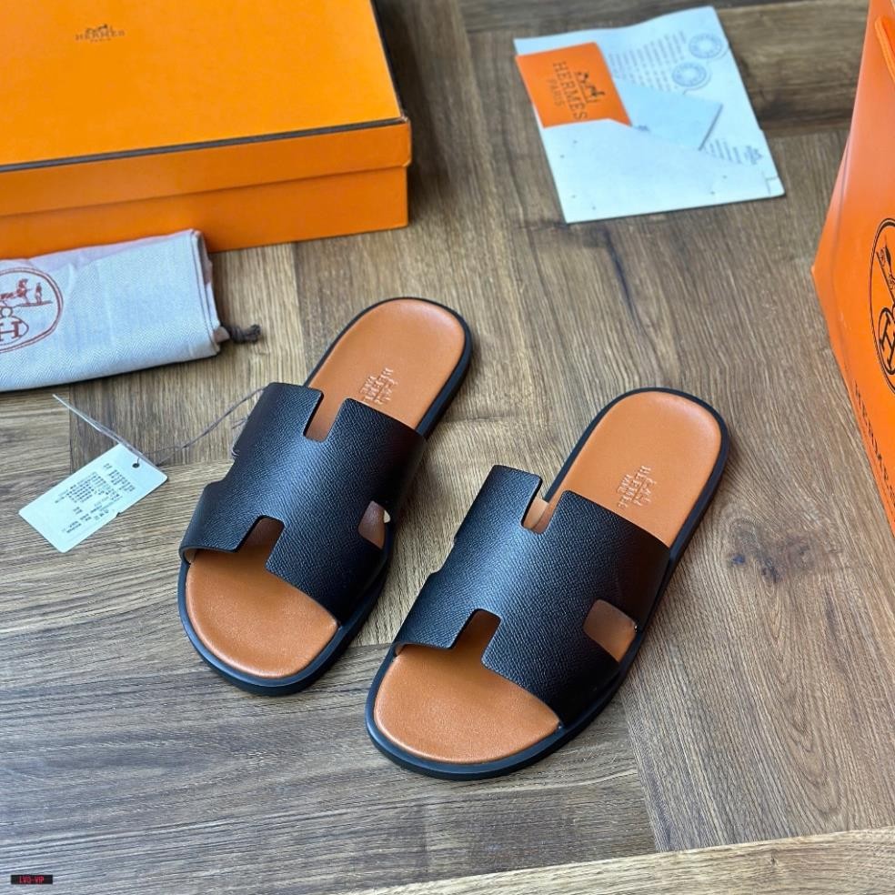 Dép Lê Quai Ngang HM Quai Đen Lót Cam Hàng QC 36-43