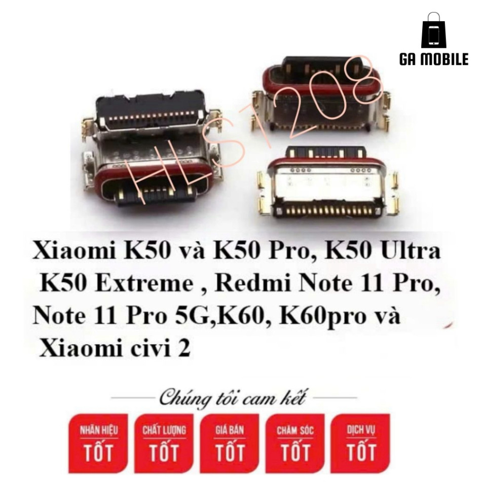Chân Sạc Xiaomi K50 và K50 Pro, K50 Ultra K50 Extreme , Redmi Note 11 Pro, Note 11 Pro 5G,K60 K60pro