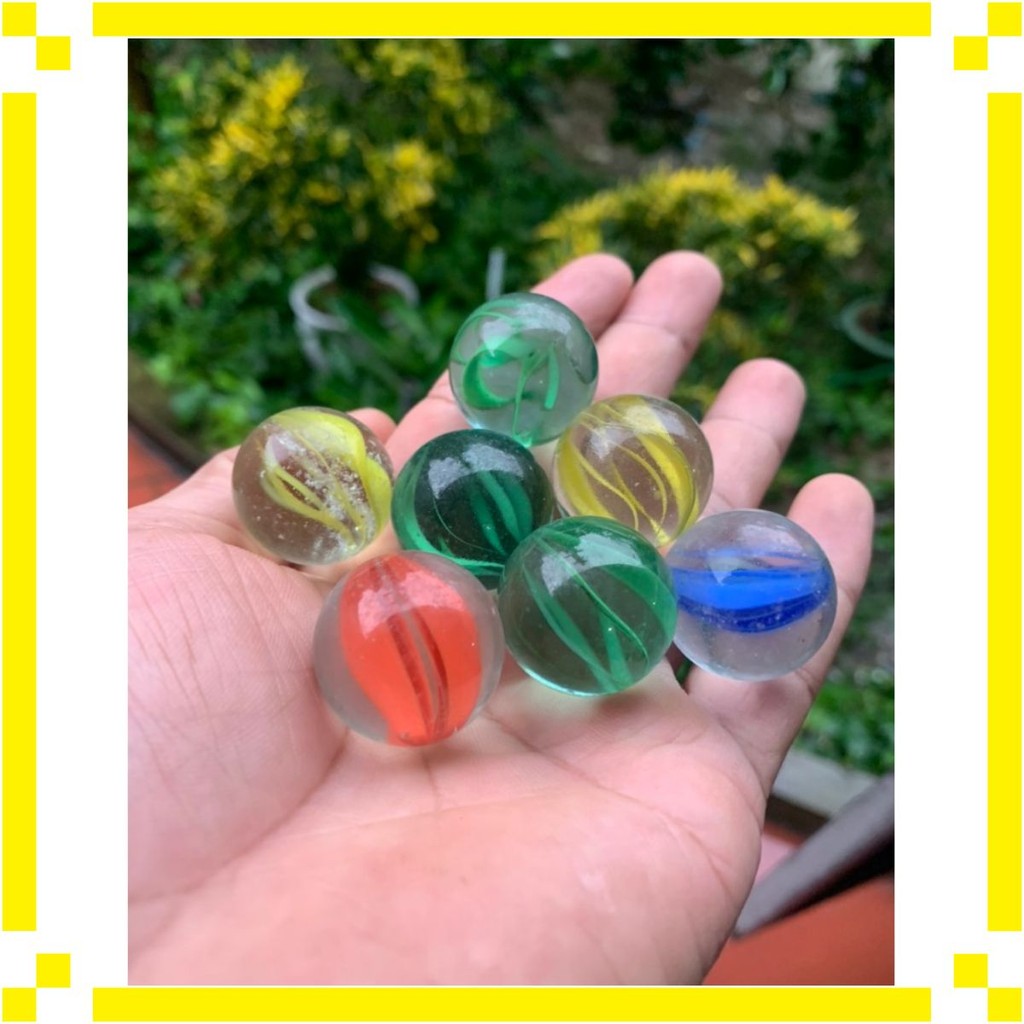 [50 VIÊN] Bi ve thuỷ tinh 25mm nhiều màu sắc trang trí bể cá, đồ chơi cho bé