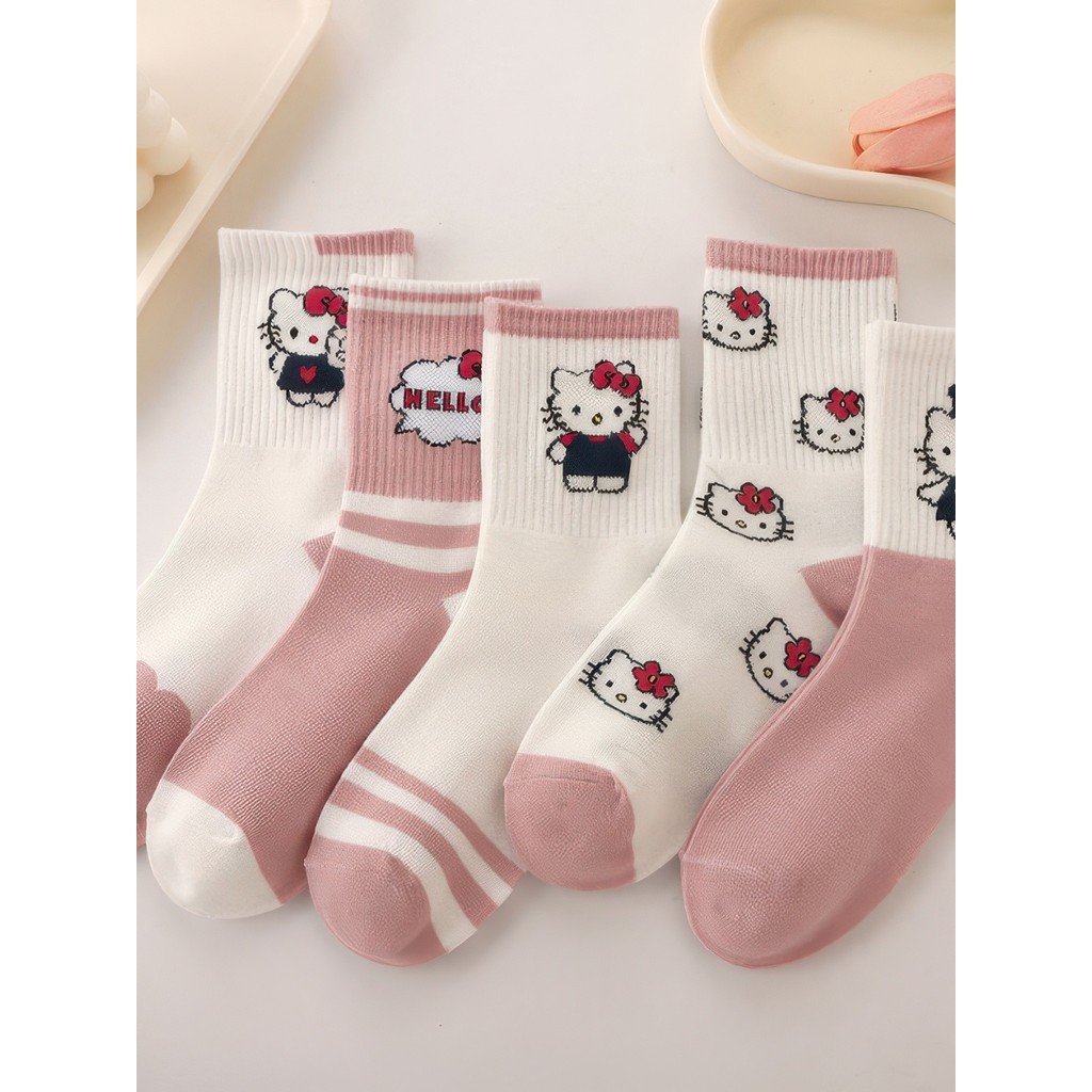 Combo Tất Nữ hình mèo cute phong cách Nhật Bản Set tất nữ cổ cao hình mèo cute phong cách Hàn Quốc m
