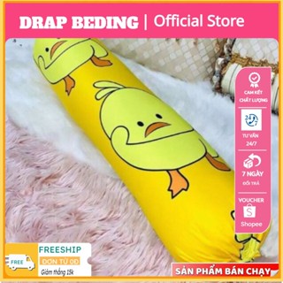  Gối ôm áo gối ôm kèm ruột gối ép hơi bông xơ kích thước 35x100cm mẫu vịt vàng - drapbeding 