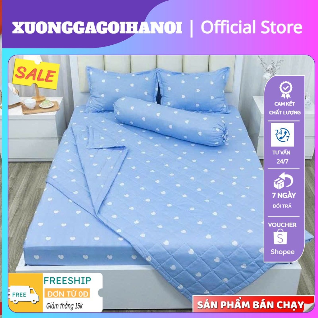 Ga Trải Giường,Ga Chun Bọc Đệm Poly Cotton 1m2 1m4 1m5 1m6 -xuonggagoihanoi -mẫu đào cầu vồng
