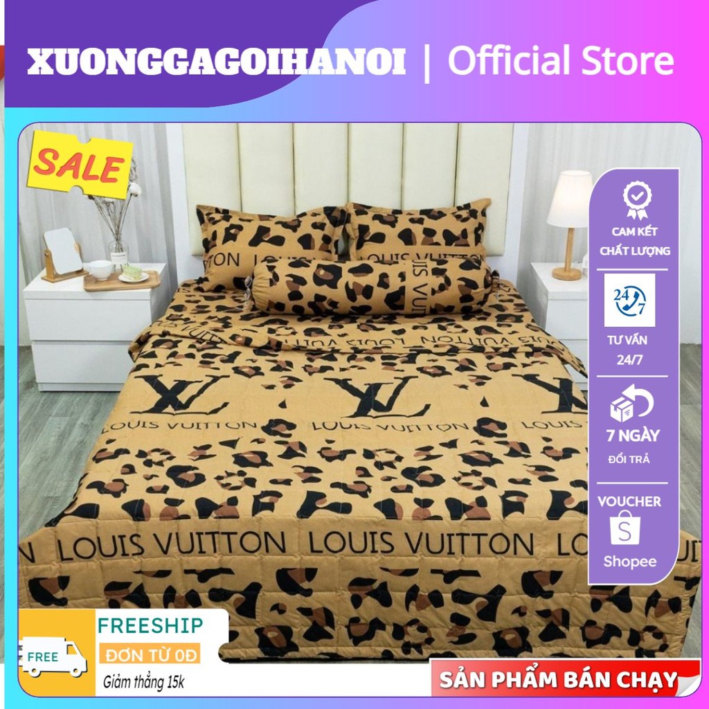 Bộ Ga Gối ga chun, gối nằm poly 1m 1m2 1m4 1m5 1m6 mẫu báo - xưởng ga gối Hà Nội