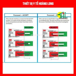 Chỉ thị hóa học 3M 1243A dùng cho máy tiệt khuẩn dụng cụ y tế - máy hấp ướt