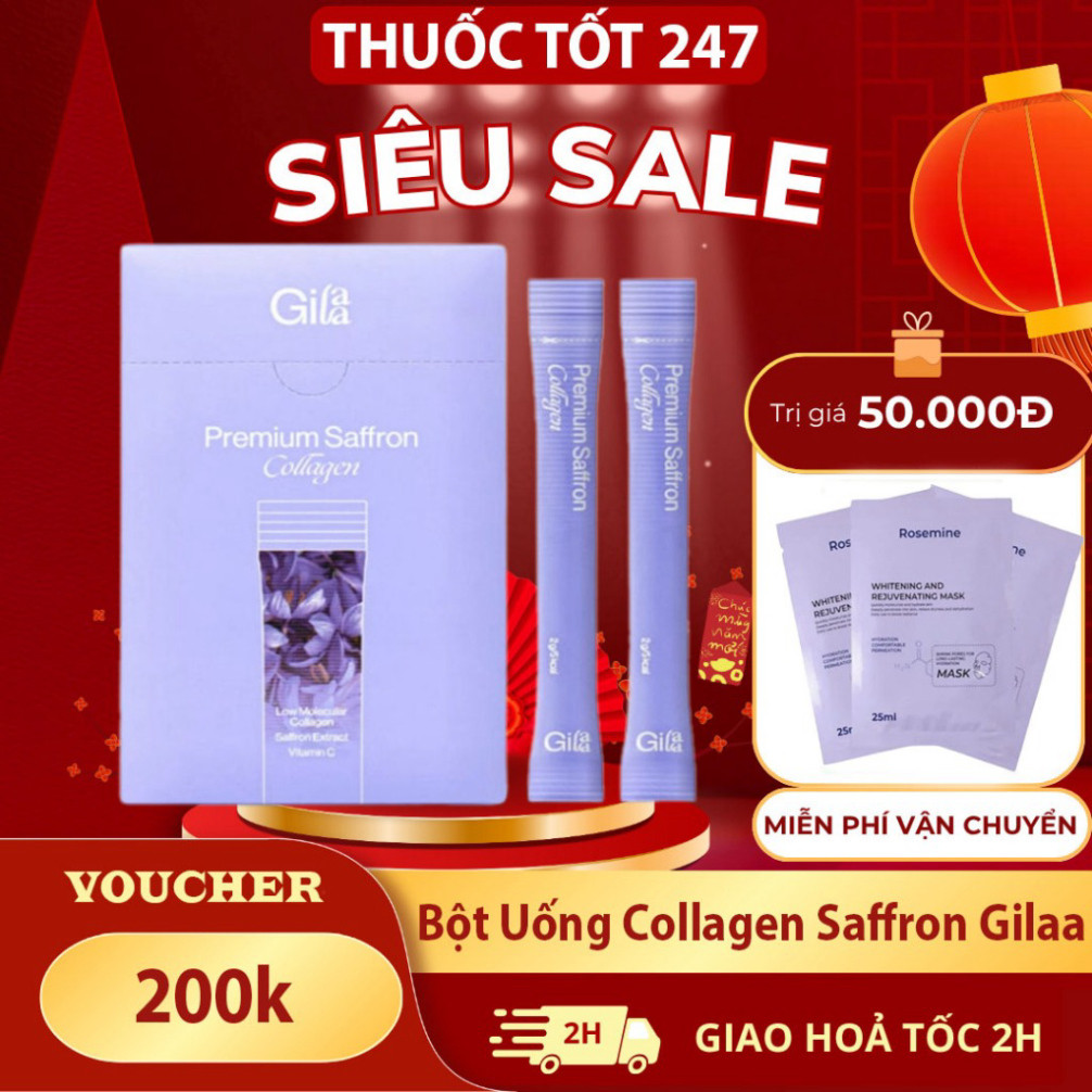 Bột Uống Collagen Cao Cấp Kết Hợp Saffron Gilaa (60 gói x 2g)