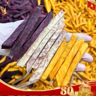 Khoai Lang Khoai Môn Sấy Giòn Không Dầu – Cọng Vàng Giòn Vị Tự Nhiên- Đồ Ăn Vặt Ngon Healthy – 500g 
