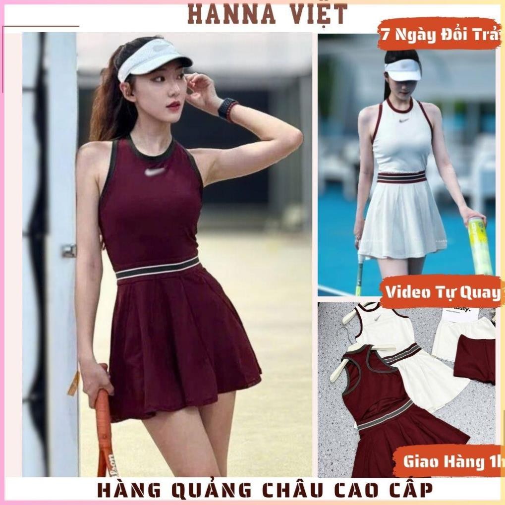 Đồ Thể Thao Nữ, Đồ Pickleball Nữ, Váy Thể Thao Nữ Sát Nách Chân Váy Xếp Ly Kèm Quần Rời Ms405