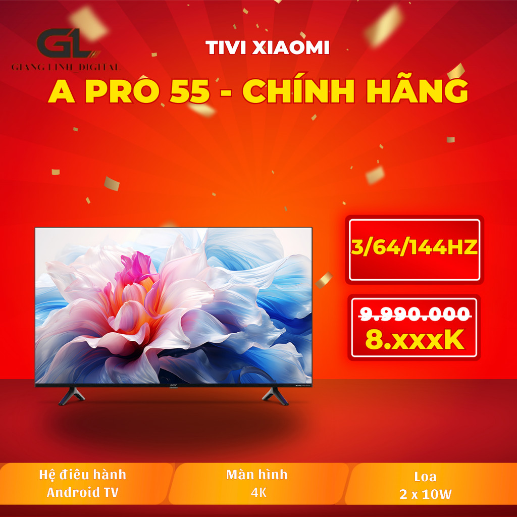 Tivi Xiaomi A PRO 55 inch Android Tivi 3/64/144hz 4K- giọng nói TV