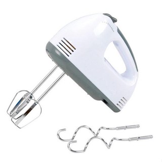 Máy Đánh Trứng Cầm Tay 7 Tốc Độ Công Suất 180W Tặng 4 Đầu Khuấy Êm Ái, Máy Đánh Bơ Kem Đa Năng Tiện Dụng
