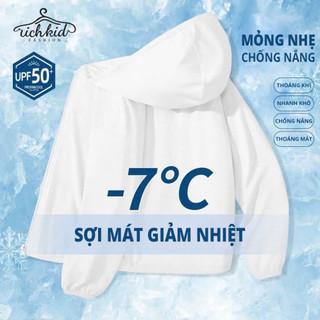 Áo chống nắng cho bé Richkid, áo choàng chống nắng chất liệu vải Ice Text thông hơi làm mát tức thì chống tia UV.13