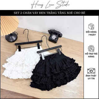 SET 2 CHÂN VÁY ĐEN TRẮNG TẦNG XOÈ CHO BÉ