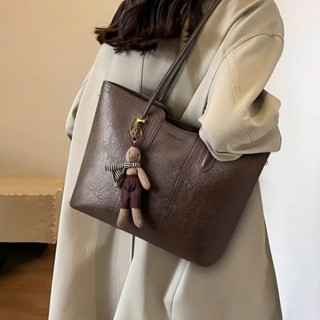 Túi Xách Nữ Đeo Vai Da Pu Cao Cấp Phong Cách Hàn Quốc Dáng Tote Công Sở Kèm Móc Gấu - DK254