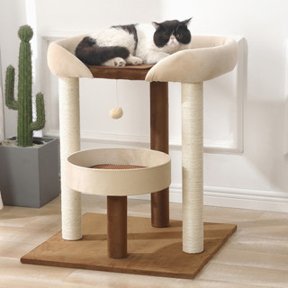 Khung leo cho mèo lớn, giường mèo thủ công với các trụ sisal tích hợp để leo trèo cho mèo Maine Coon Bền Chắc