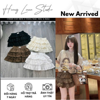 CHÂN VÁY REN 3 TẦNG MÁC MIU 4 MÀU