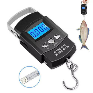 Cân cầm tay kỹ thuật số 50kg / 10g - Cân treo LCD di động có thước băng