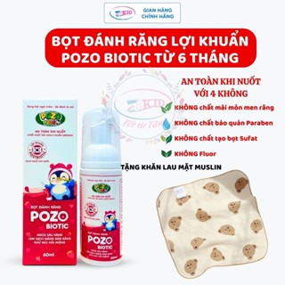Bọt đánh răng Pozo Biotic chứa lợi khuẩn, bọt tập đánh răng cho bé từ 6 tháng.