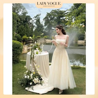 Đầm maxi ren phối lưới sang trọng, có đệm mút, form tôn eo tôn dáng đi biển đi chơi siêu xinh – A100