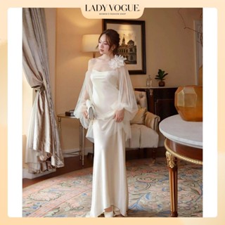 Set Váy Lụa 2 Dây Phối Áo Khoác Lưới Sang Trọng (Kèm tag hoa) Phù Hợp Đi Chơi, Dự Tiệc. Hẹn Hò - Y40