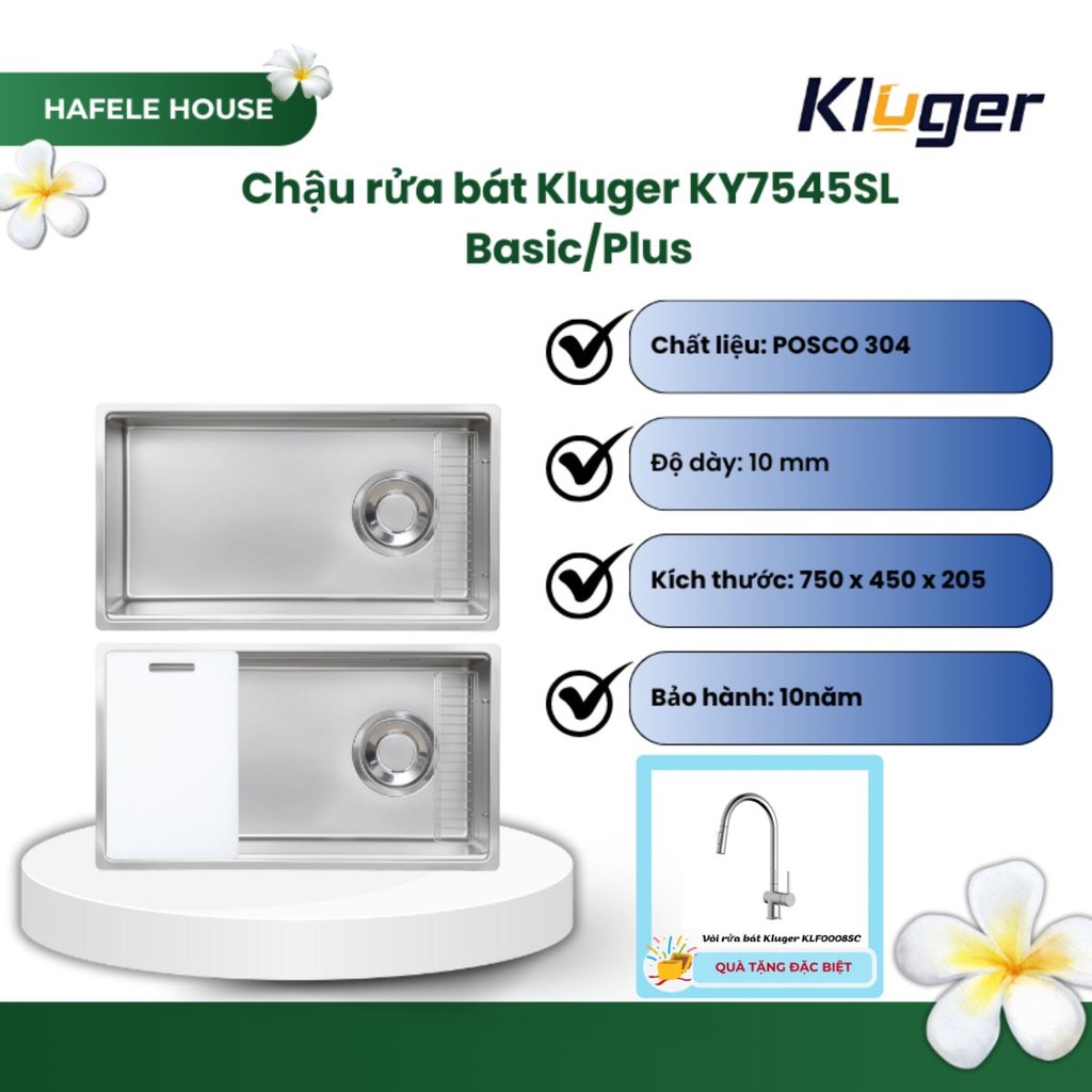 Chậu rửa bát Kluger KY7545SL Basic/Plus – Tối ưu không gian, chuẩn phong cách Nhật - HHS