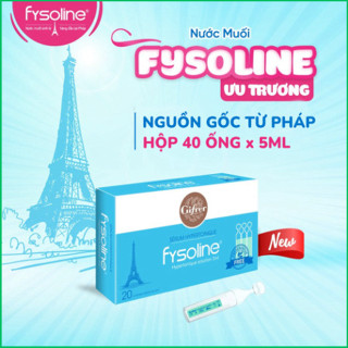 Chính Hãng -  Nước muối ưu trương FYSOLINE hỗ trợ viêm mũi, nghẹt mũi cho bé (Hộp xanh 20 ống x 5ml)