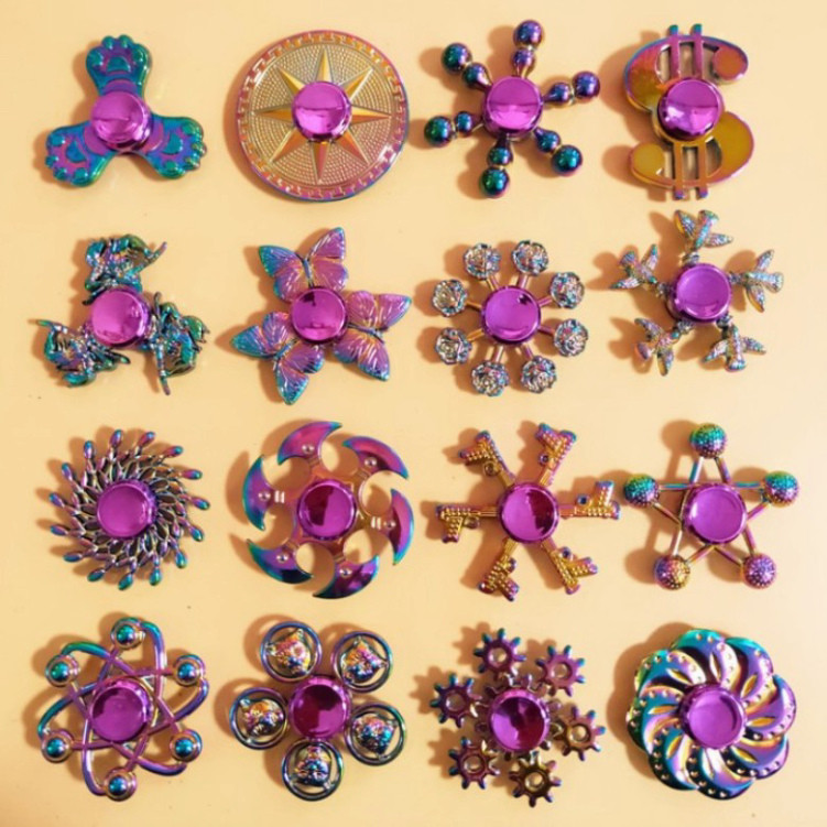 (20 mẫu) Con Quay Spinner Kim Loại 7 Màu Rainbow Quay Spinner Gradient kim loại tùy chọn mẫu